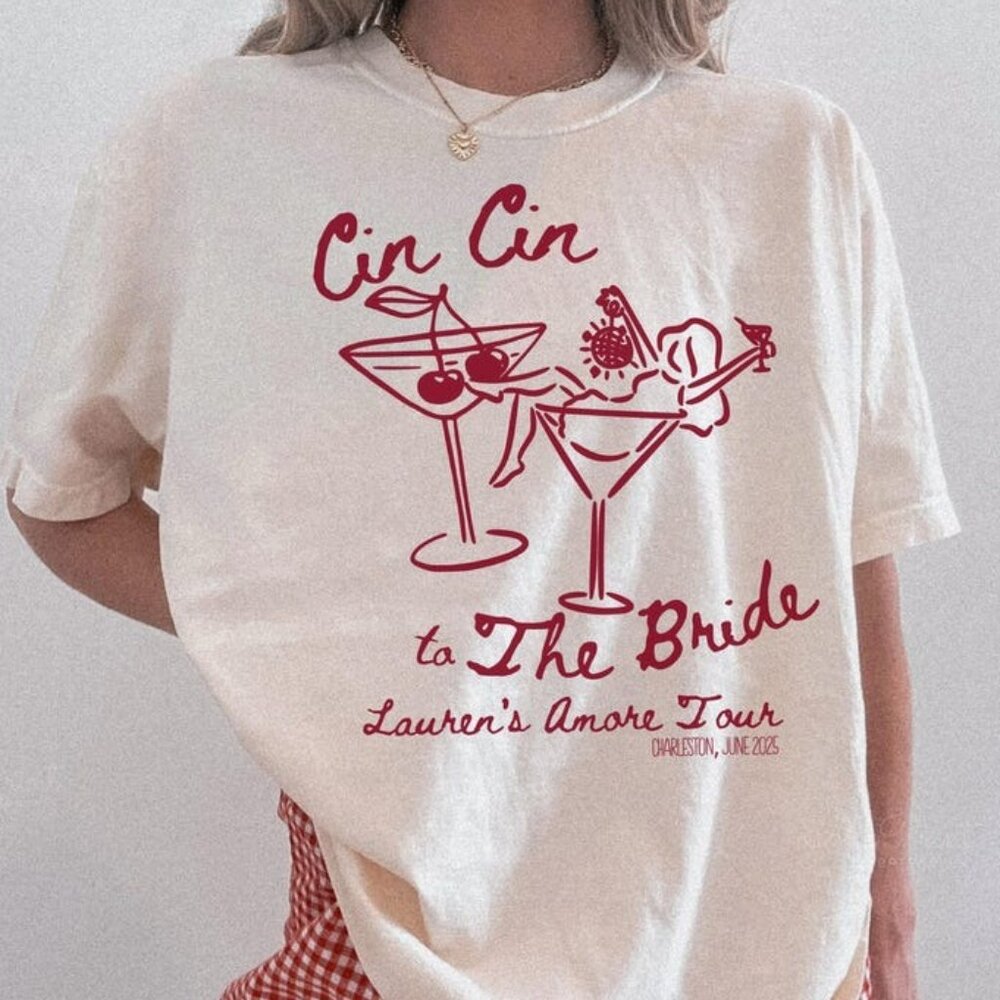 Italian Bachelorette Shirts with Cherry Martini